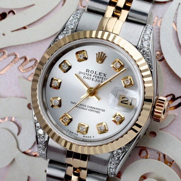 Rolex 26mm Two Tone Silver Dial Diamond Lugs main image 7